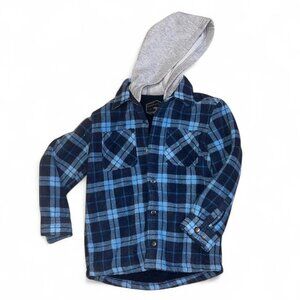 Kids Fleece Blue Plaid Hooded Jacket
